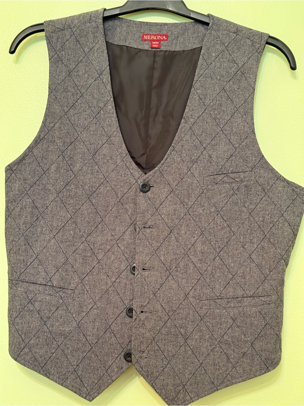 Merona Gray Diamond-Quilted Men's Vest